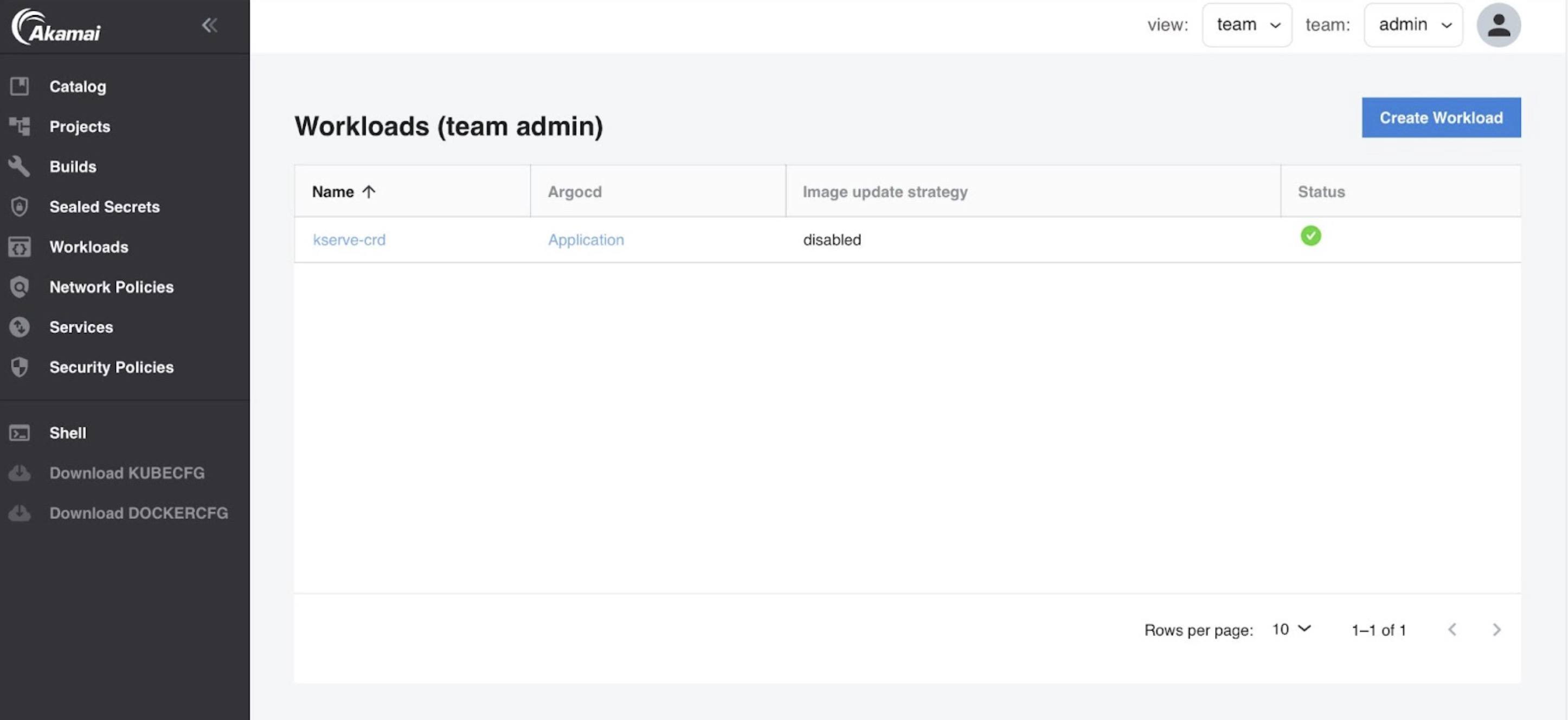 Workload Status Workload Status